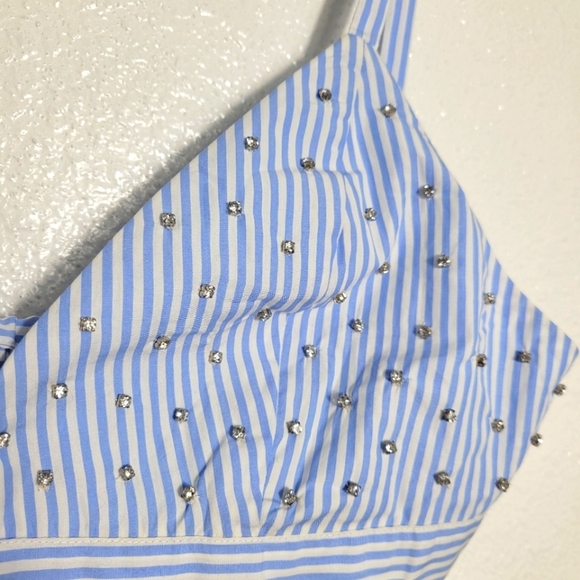 J Crew Collection Collection embellished bra top in stripe Sz 10 - Picture 8 of 10